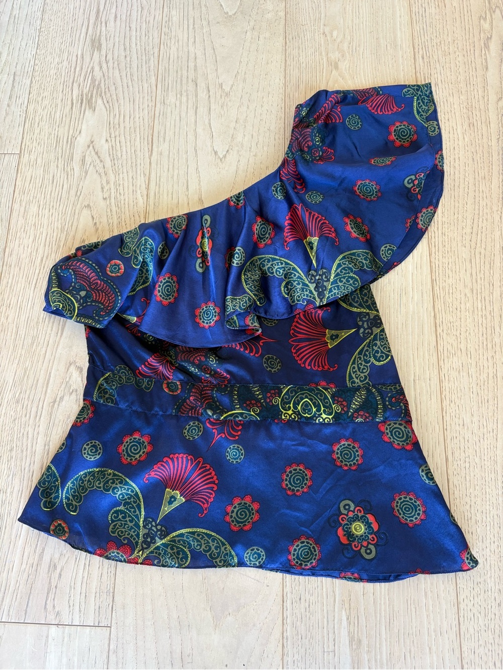 Vintage French Connection One-Shoulder Satin Top